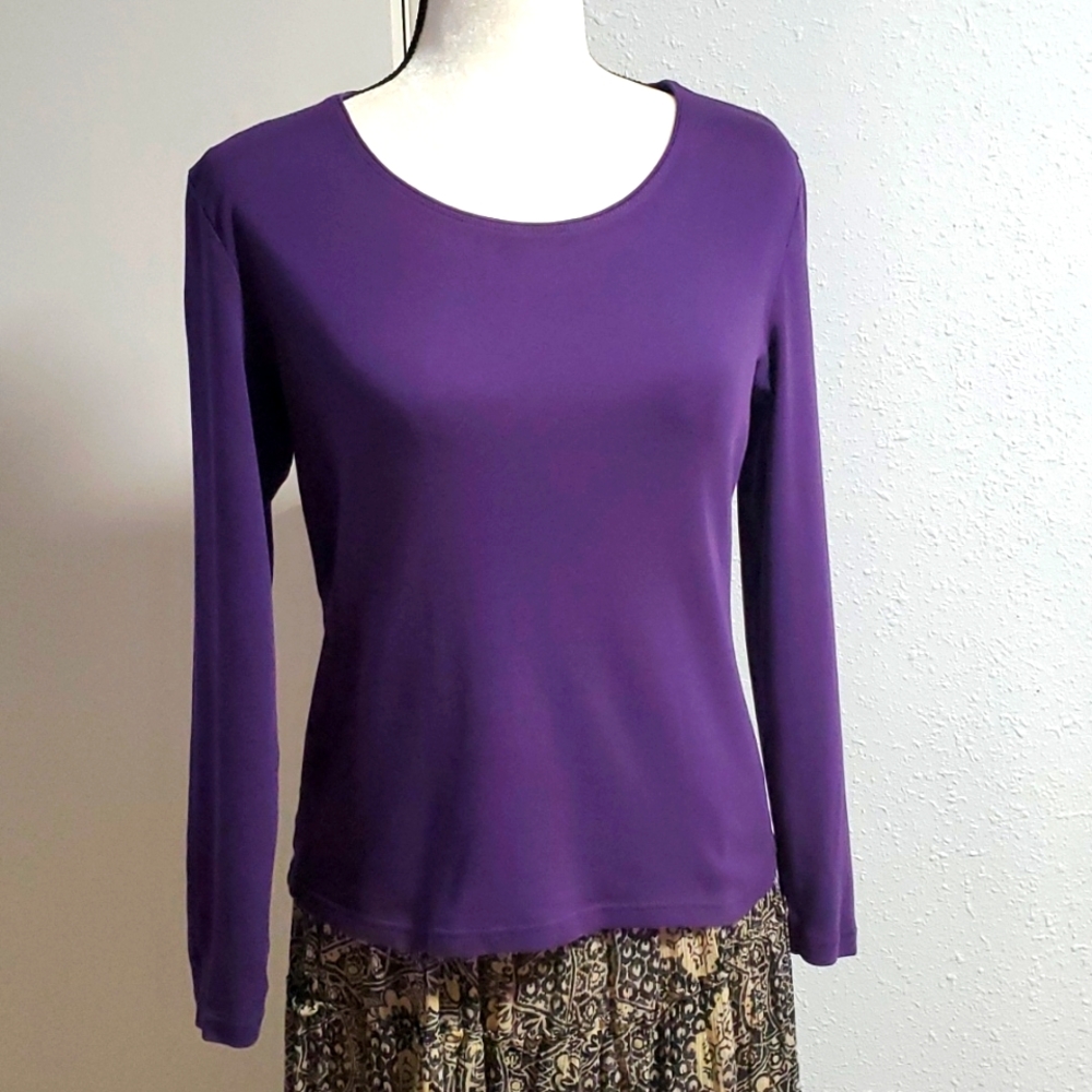 Karen Scott Purple Long Sleeve Top